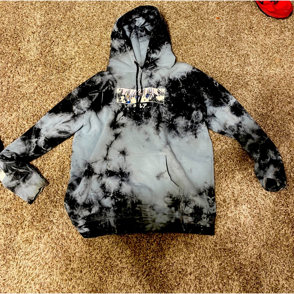 Hypland x Hunterxhunter Killua eye Blue Tye Dye Hoodie Size M